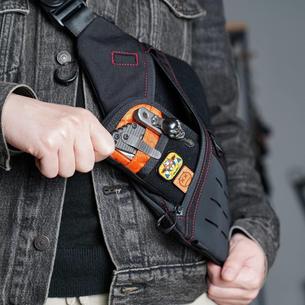 VIPERADE VE22 EDC EDC Pocket Organizer for Nylon Compact Pocket Small EDC Organizer Pouch Pouch, Men, Multi-Tool, 4-Pocket Organizer, (Orange)