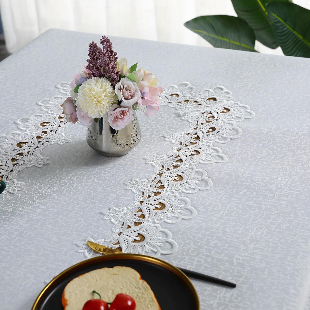 Waterproof CoffeeTable Storage Cabinet E Cabinet Wedding Supplies Restaurant Tablecloth Lace Hollow Rectangular Table Covercloth
