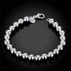 8mm glattes Perlenkettenarmband 925 Sterling Silber Schmuck
