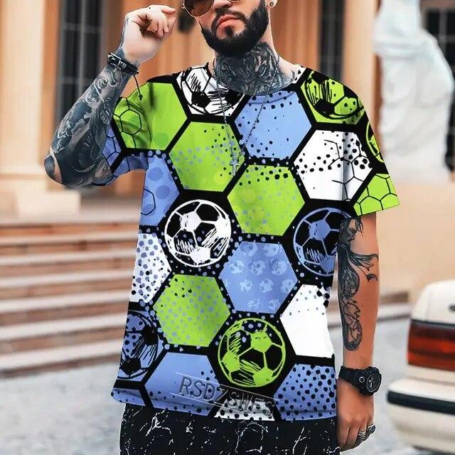 Letní pánské tričko Fotbalové mistrovství světa Cool 3D potisk Tričko s kulatým výstřihem Vysoce kvalitní S-6XL