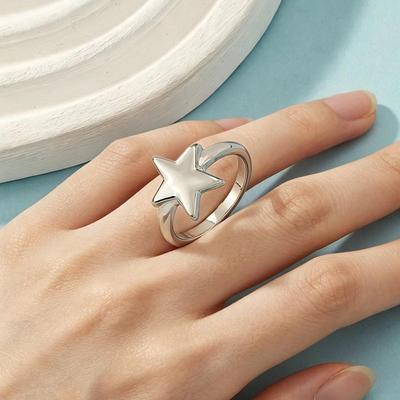 Elegant Geometric Star Ring – Versatile Five-Pointed Star Jewelry for Women