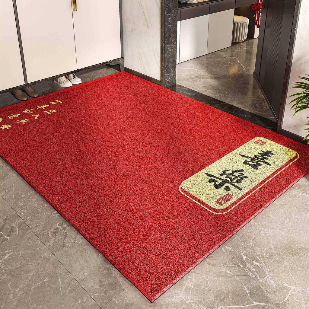 Chinese Red Non-Slip Coil Mud Scraper Mat for Household Entrance