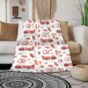 Cartoon Fire Engine Digital-printed Polyester Bedroom Velvet Flannel Cover Blanket Fleece Soft Sofa Cover Blankets for Beds