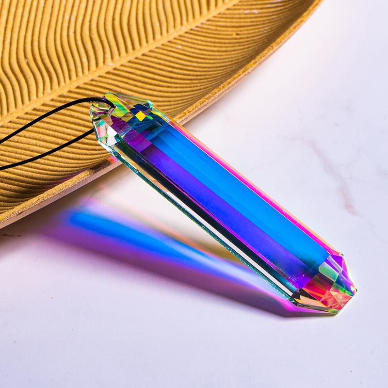 Crystal Prism Rainbow Maker Hanging Suncatcher Bright Color Artificial Decor for Outdoor Garden Yard Ornament