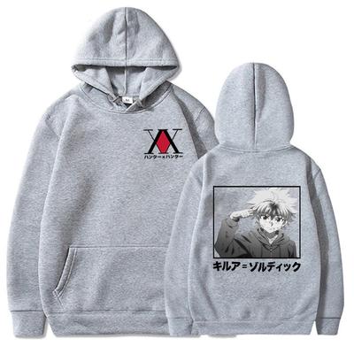 Hot Anime Hunter X Hunter Killua Zoldyck Cool Graphic Print Hooded Men Women Manga Hoodies Harajuku Casual Loose Sweatshirt