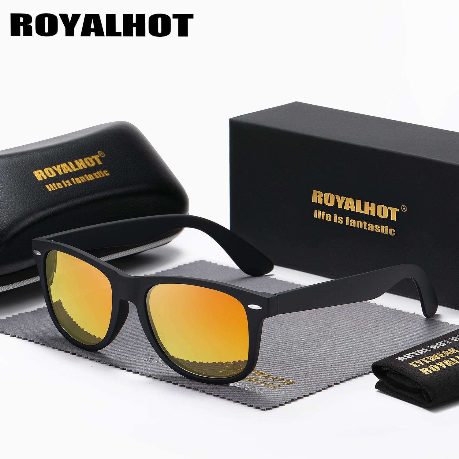 RoyalHot мужские и женские поляризационные солнцезащитные очки в квадратной оправе в стиле ретро, ​​солнцезащитные очки для вождения, оттенки Óculos Masculino оранжевый