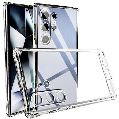 Für Samsung Galaxy S24 Ultra S23 S21 FE S22 Plus S23fe Transparente Telefonhülle Stoßfeste, klare Silikonstoßstange, weiche Rückabdeckung