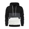 2023 Men's Autumn/Winter Color Block Patchwork Hoodie - European/American Fashion