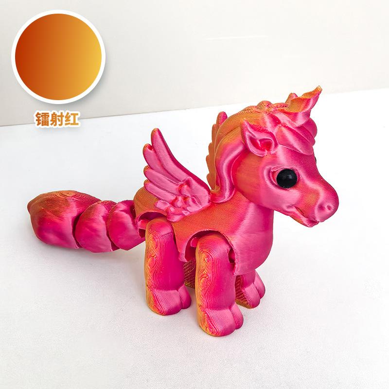 3D Printed Articulated Unicorn Toy Glow In The Dark Eco Friendly Movable Joint Model Creative Gifts Collectible Desk Ornaments