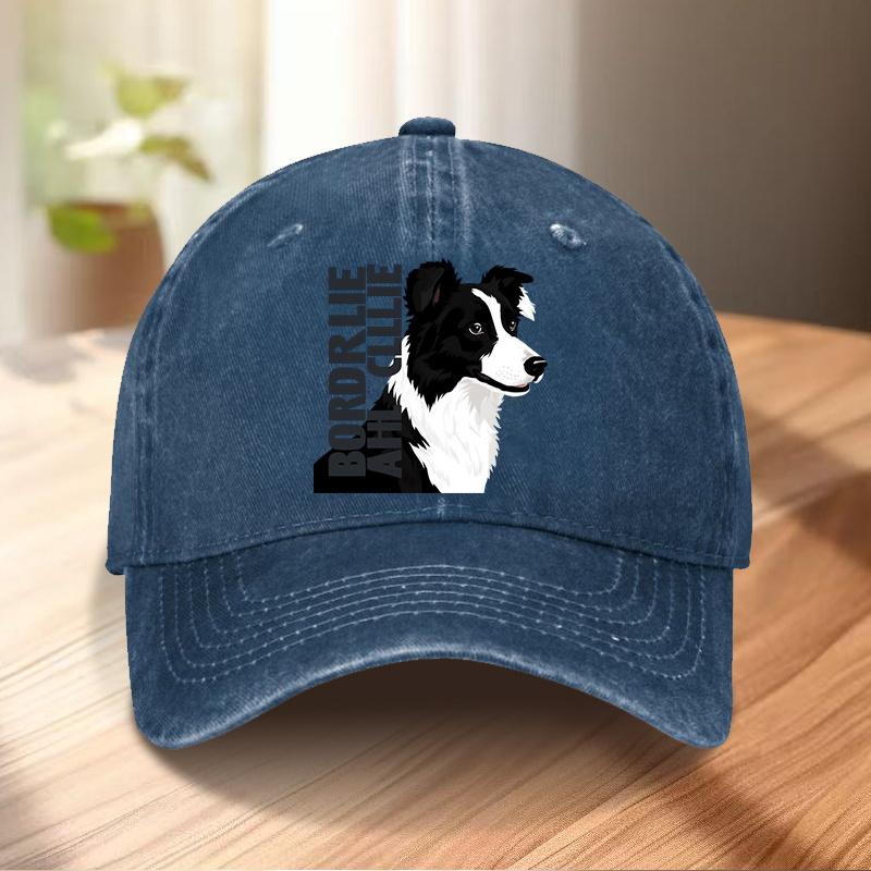 Border Collie Hund Grafik Baseballkappe Leicht Atmungsaktiv Polyester Verstellbare Mütze Für Hundeliebhaber Lässig Outdoor