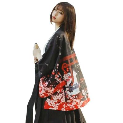 Fushimi Inari Kyoto Fox Haori Happi Coat for Japanese Japanese Summer Festival Costume [AiO JAPAN] Adults, Unisex, Style, Pattern, Yukata, Event,