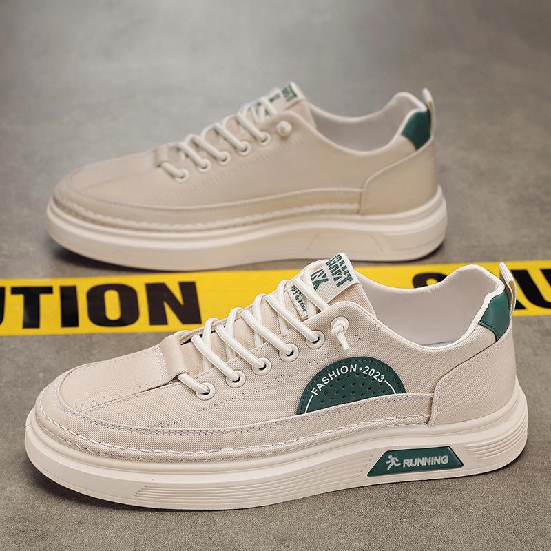 

Canvas shoes overalls soft soles casual skateboard shoes student 44 бежевий