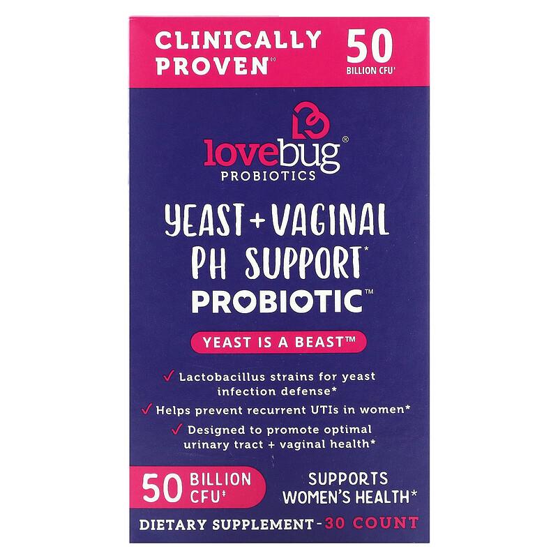 Photos - Vitamins & Minerals Yeast + Vaginal PH Support Probiotic, 50 Billion CFU, 30 Capsules