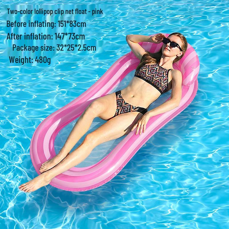 Aufblasbares Sommer-PVC-Schwimmbett mit Sonnenschutz und Rückenlehne