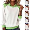 Damenmode Langarm-Pullover Einfarbiges Oberteil
