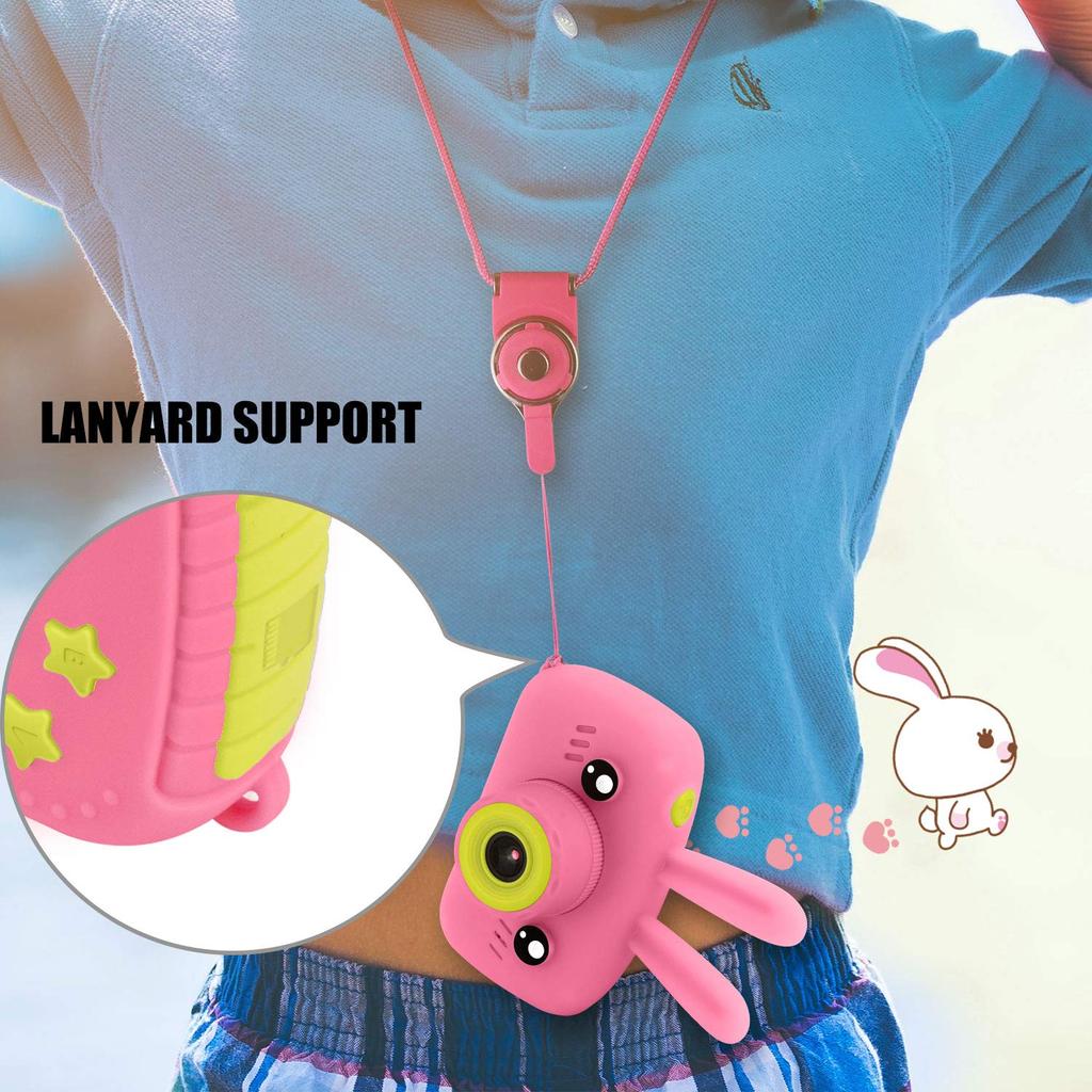 Non-Toxic New Mini Cartoon Rabbit Camera 2 Inch Hd Screen Educational Children Toys Portable Video Digital Camera Slr Camera For Kid Gifts