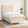 3128658 vidaXL Divan Bed with Mattress Cream 90x200 Cm Fabric