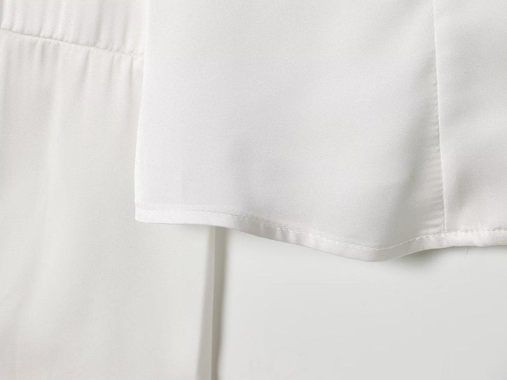 Autumn Women's Slimming Satin Tie-Up Flare Shirt