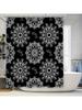White Lace Shower Curtain Black Waterproof Bath Mat Decorative Fabric Bathroom Window Decoration Home Drape Curtains White 140 x
