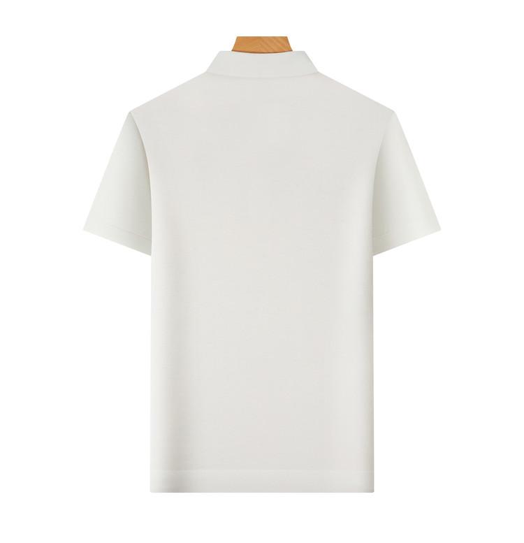 Men's Long Staple Cotton and Linen Short-Sleeved Polo Shirt