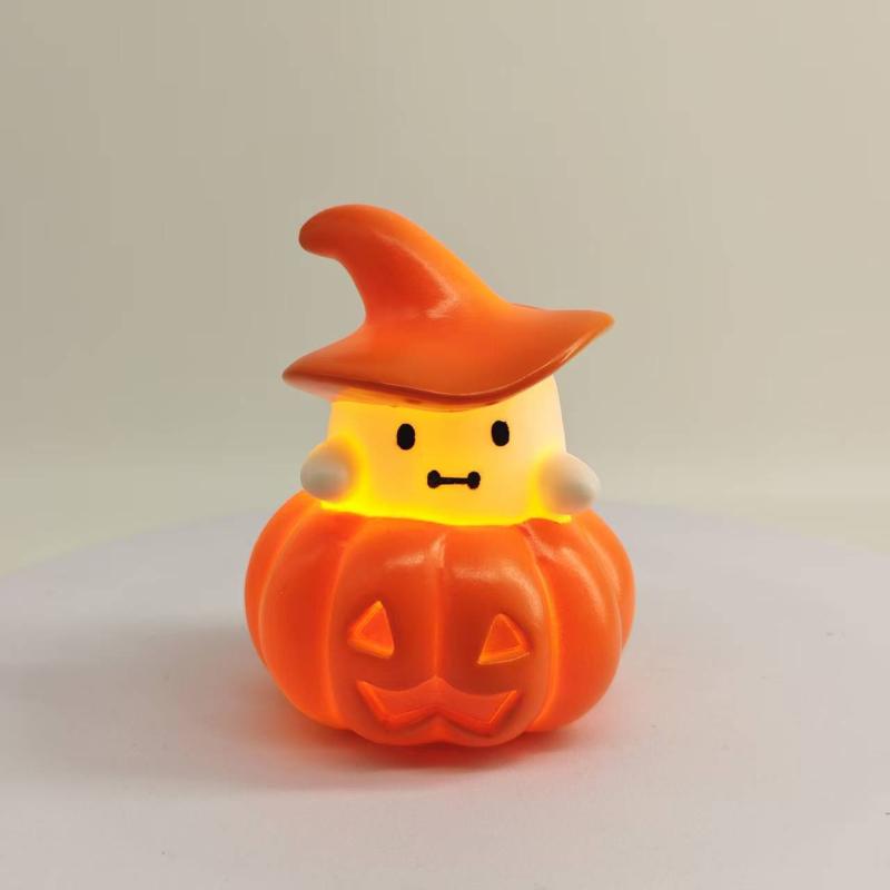 Halloween Pumpkin & Ghost Night Light Luminous Ornament Creative Decoration Party Decor Prop For Halloween Party Holiday Gift