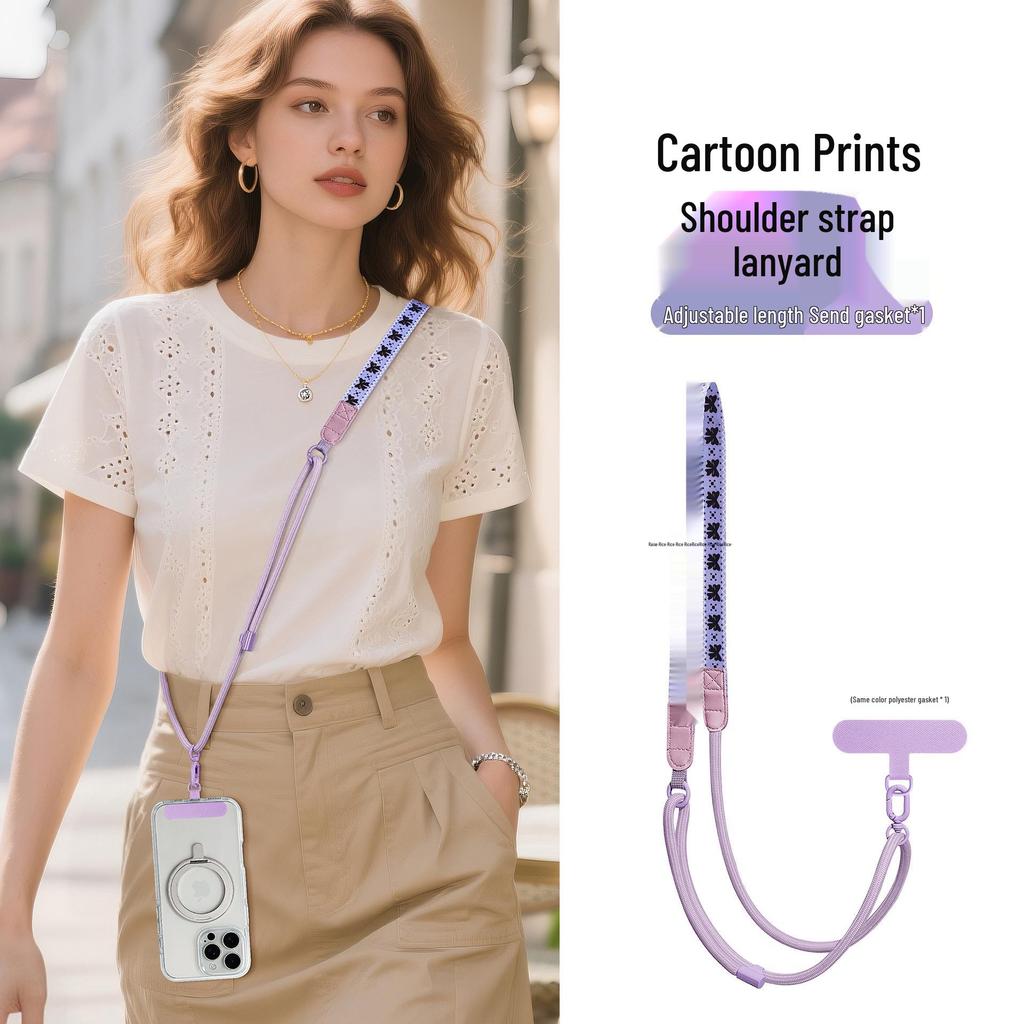 Adjustable Cartoon Phone Lanyard: Crossbody & Neck Strap, Wide, Outdoor Anti-lost Charm