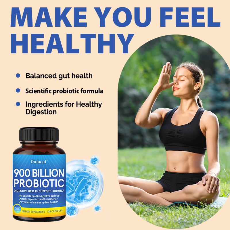 900 billion probiotics protect gut health. Lactobacillus acidophilus 120 capsules