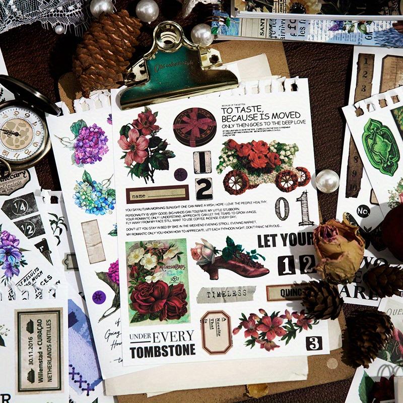 50 Sheets of Retro Life Series, Retro Notebook Decoration Materials, Notebook Collage Material Cardboard