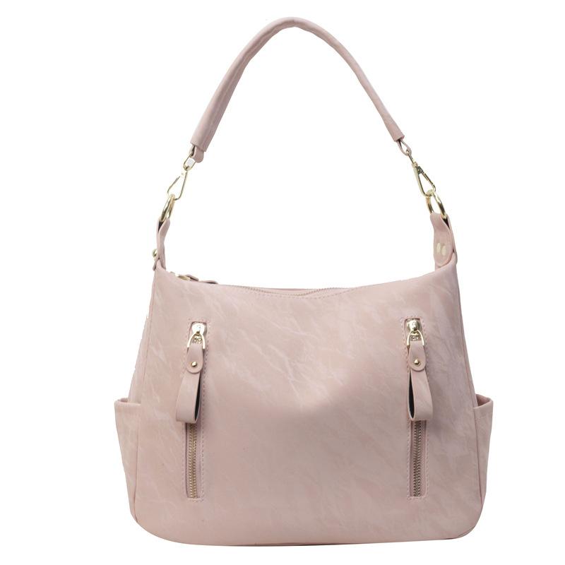 

Новая весенняя вместительная сумка-тоут для поездок на работу, модная сумка через плечо с ретро-текстурой, повседневная сумка для поездок на работу розовый