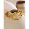 Eetit Distinctive Stainless Steel Metal Oval Chain Daily Bracelet Bangle Hypoallergenic Gold Color Wrist Charm Jewelry New