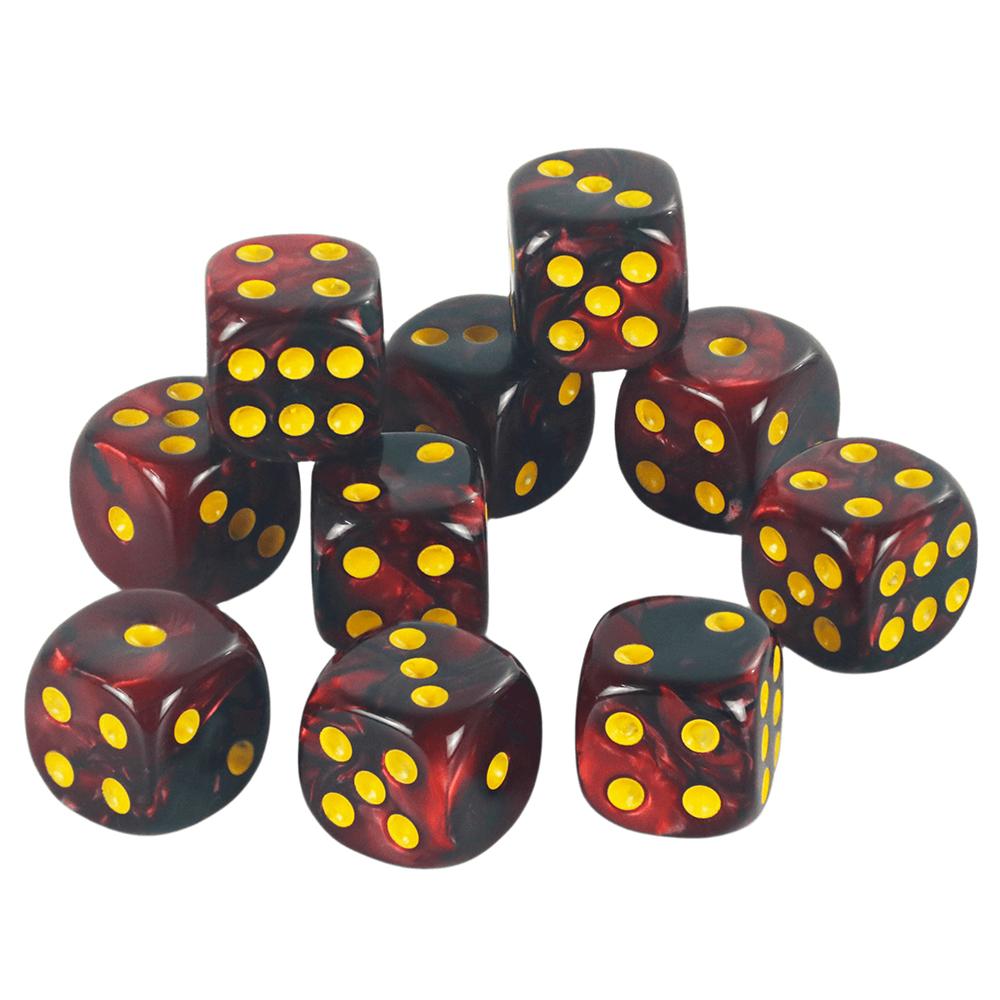 Premium Quality Round Dot D6 Dice Set for Table Board Gaming - 12mm Mixed Color, Pack of 10