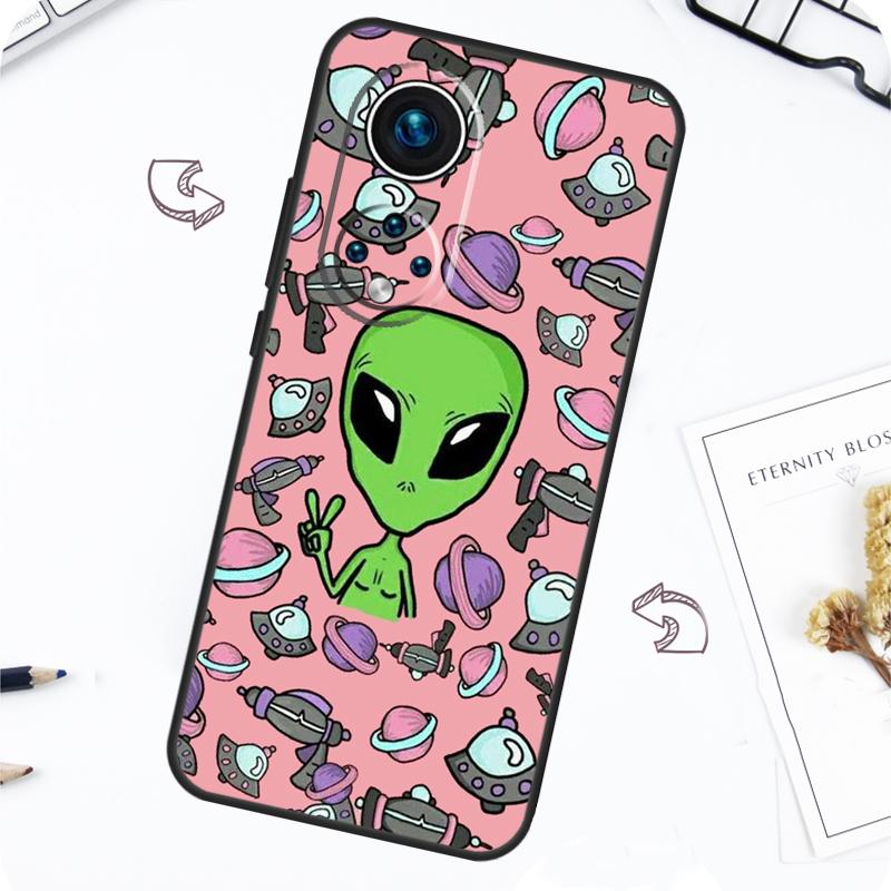 Aesthetics Cute Cartoon Alien Case For Honor Magic 7 Lite 5 6 Pro Honor 200 50 70 90 Lite X8b X9a X8a X8 X9 X9c X9b Cover