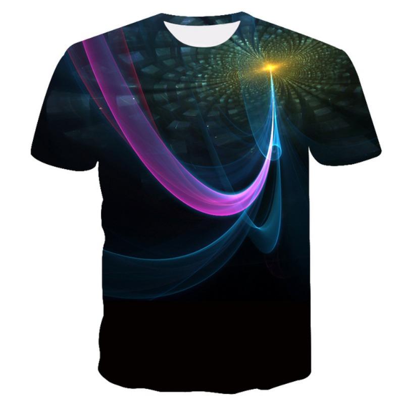 Summer Fashion Colour Light Spectrum Men T-shirt New Casual Printing Fun Tees Trend Personality Leisure O-neck Short Sleeve Tops