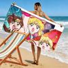 Sailor Moon Print Beach Towel, Large Soft Quick Dry Towel for Beach Camping Swimming