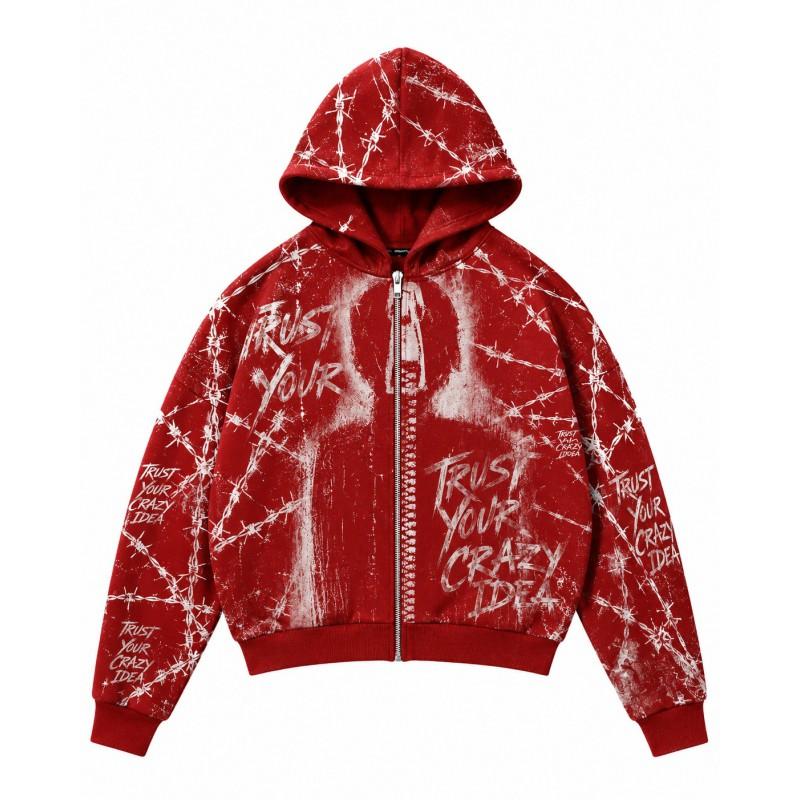 2026 Stand-Up Collar Unisex 3D Printed Hooded Sweatshirt Casual Loose Fit Long Sleeve Pullover Youth