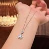 S925 Sterling Silver Water Drop Moissanite Necklace - Elegant Women's Light Luxury Clavicle Chain Gift.