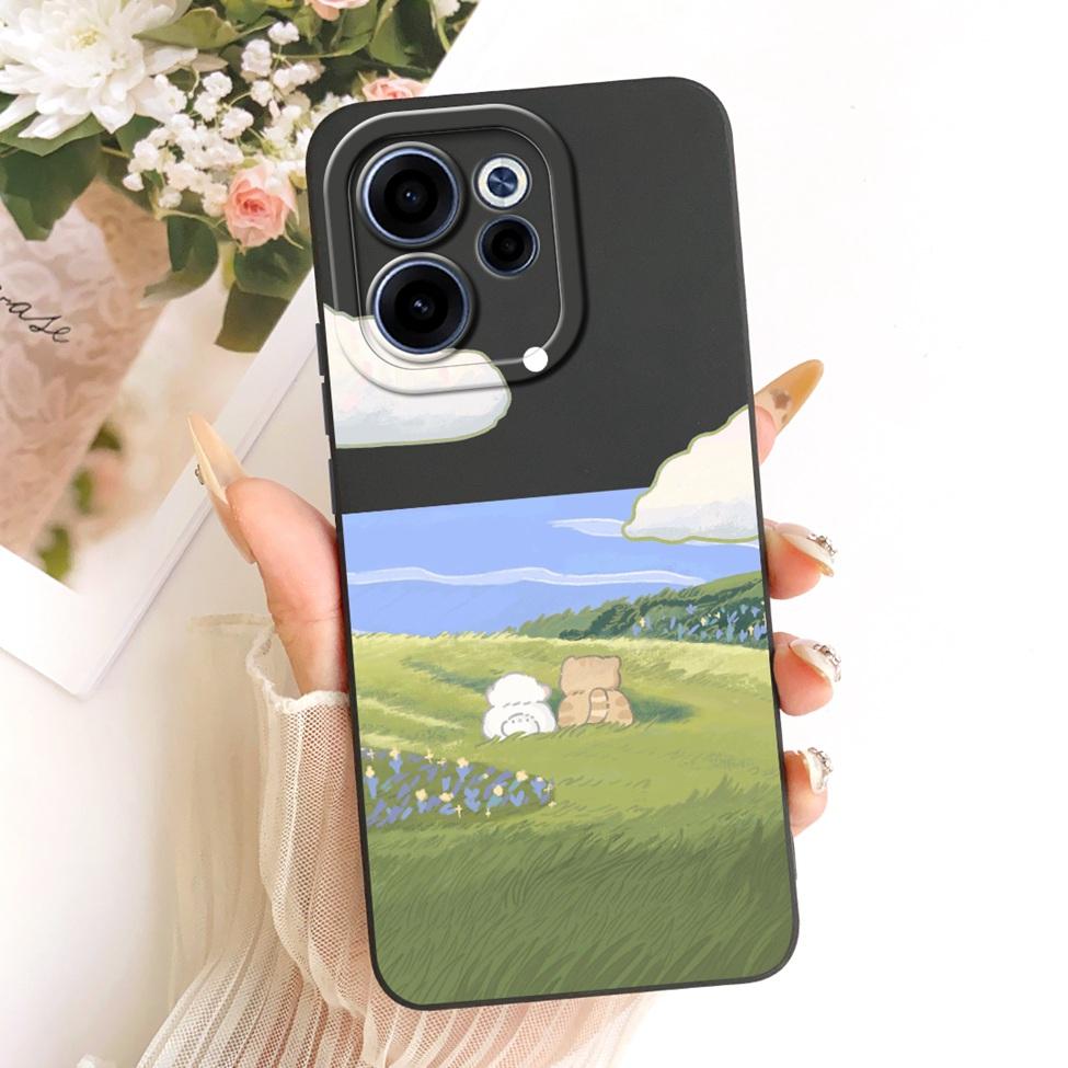 For Oppo CPH2801 Phone Case For Oppo Reno 15F Casing Silicone Luxury Fashion Flowers Kawaii Cute Painted Cover For Oppo Reno15 F