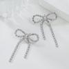 Exaggerated Bow & Tassel Claw Chain Earrings for Women - Bridal Jewelry