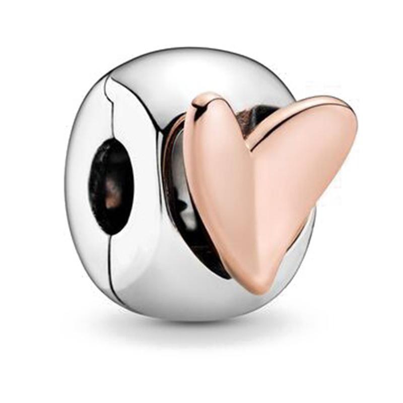 New Hollowed Out Heart-Shaped Charm Bead Fits Perfectly With Original Decorative Bracelet Women'S Jewelry Amulet Copper