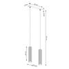 Modern hanging lamp, green olive strip, two corrugated tubes for the kitchen above the island, 2xGU10 10W KARBON Sollux Lighting