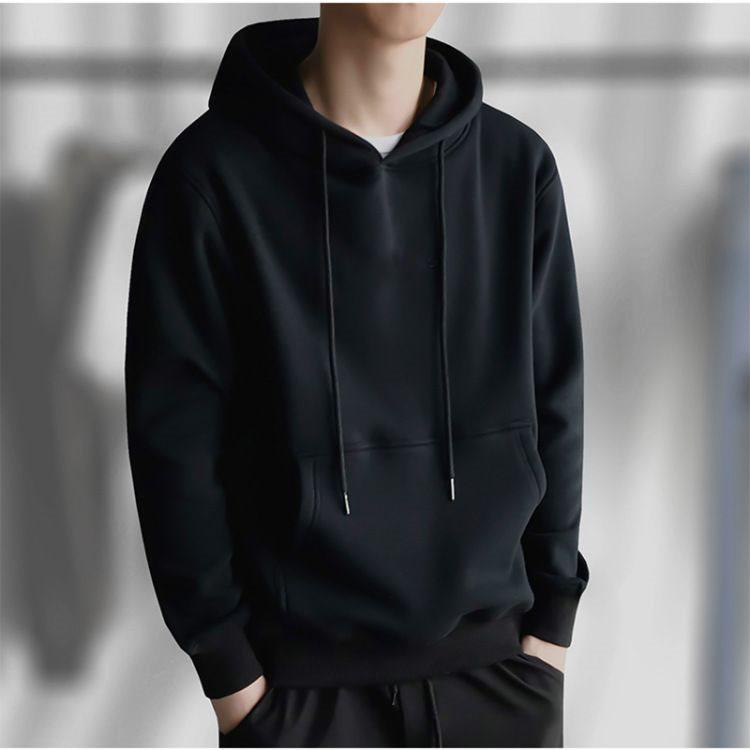 Men's Versatile Fleece-Lined Hoodie - Casual, Loose Fit for Autumn and Winter