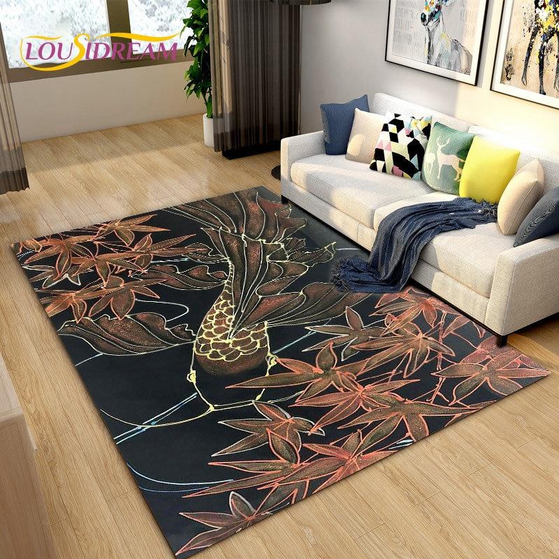 Nordic Luxury 3D Fish Carp Area Rug Large,Carpet Rug for Living Room Bedroom Sofa Decoration,Kitchen Doormat Non-slip Floor Mat