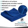 SINLAND Microfiber Cleaning Cloths, Cleaning Towels, for Car Washing, Absorbent, Quick-Drying, 12-Count, Blue