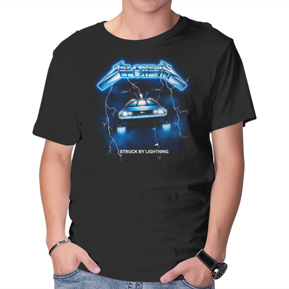 Unisex Crew Neck T-Shirt Struck By Lightning Graphic Short Sleeve Casual Tee XXXXL