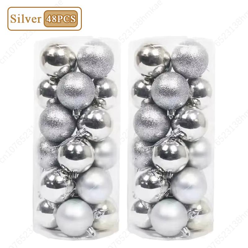 Christmas Tree Balls 3cm 24pcs Multicolor Ornaments Set Shatterproof Baubles Decoration for Xmas Tree Family Party Supplies