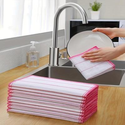 5 peças de lenços umedecidos superabsorventes grossos - toalhas de limpeza reutilizáveis, úmidas e secas para cozinha, banheiro e uso externo