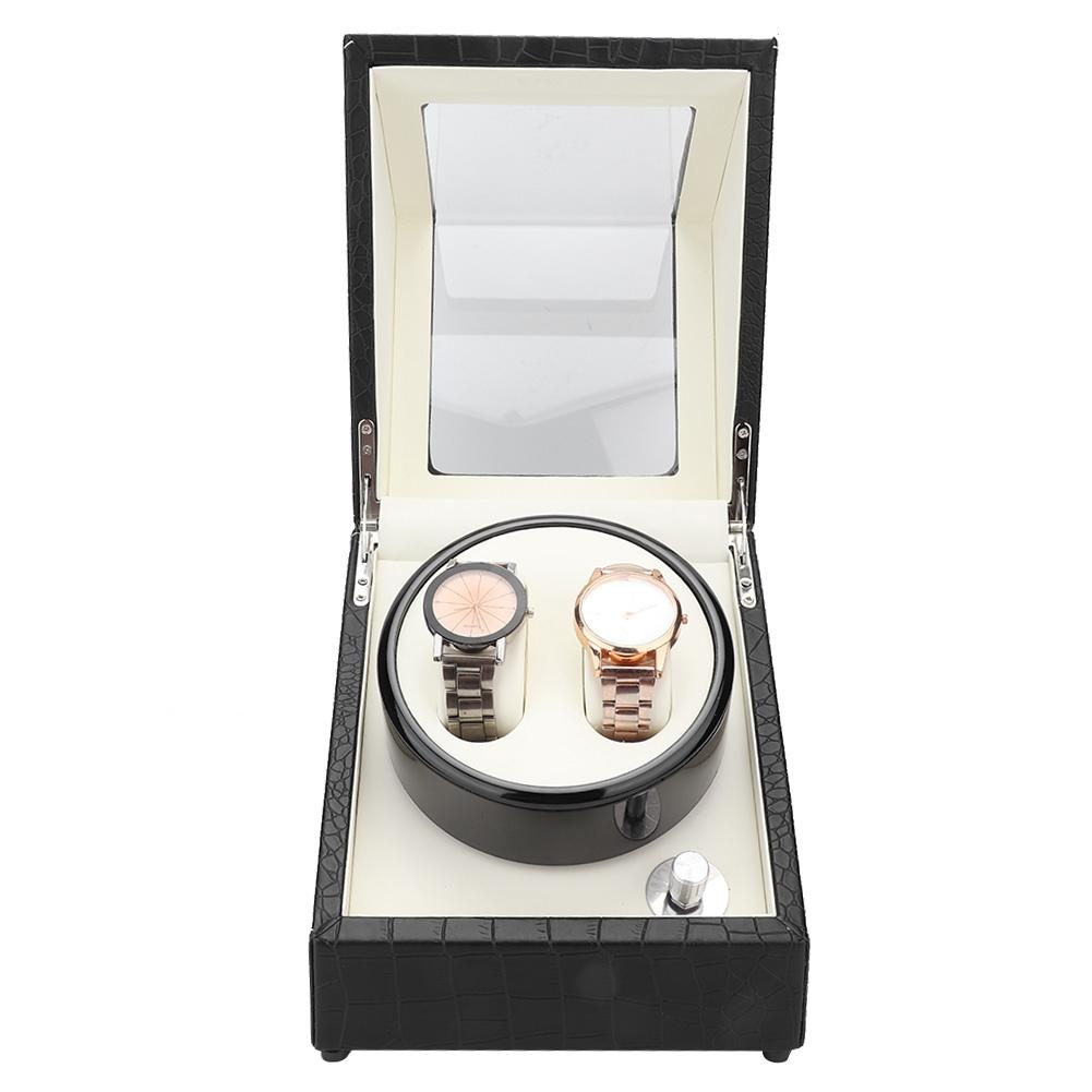 2+0 Automatic Watch Winder Box for Wristwatch Mechanical Watch   Black White