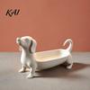 Creative Dog Statue Decor Dachshund Jewelry Tray, Decorative Storage Organizer for Rings Earrings And Keys, Tray Cute Resin Animal Figurine
