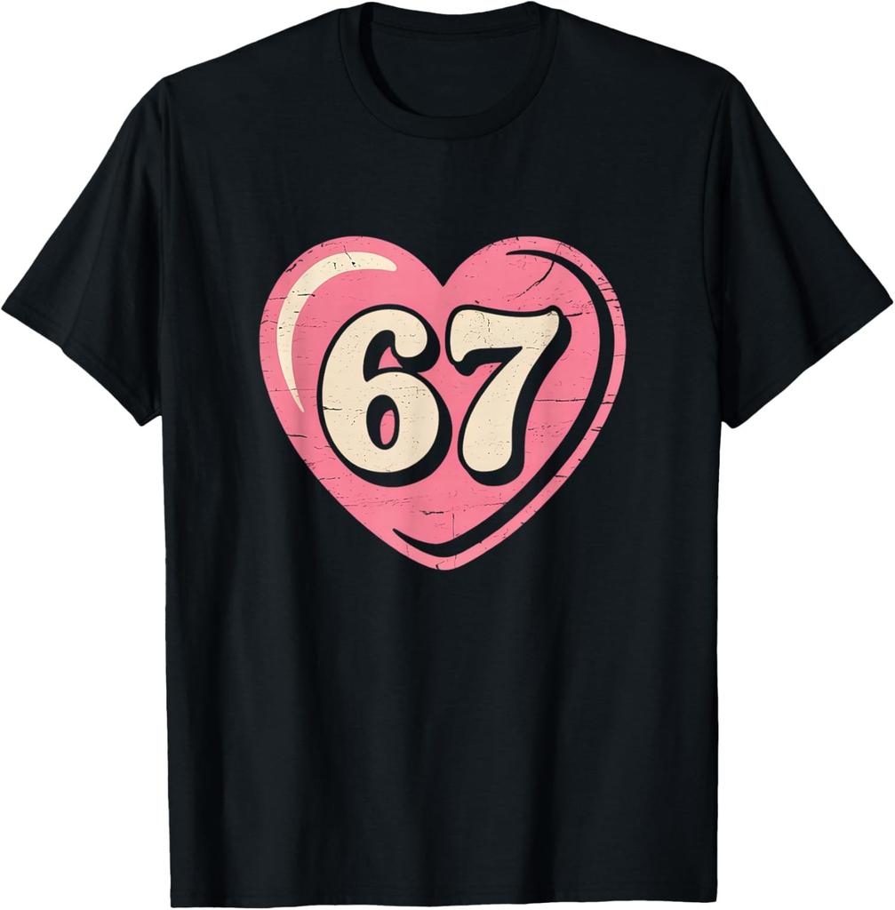 Meme Heart Gen Alpha Six Seven 67 Valentines Unisex T-Shirt