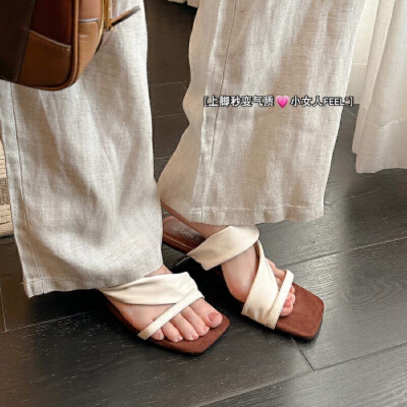 

Пляжные шлепанцы лето новый сладкий ветер перекрестные ремешки уличные шлепанцы женские лето 40 абрикосовый